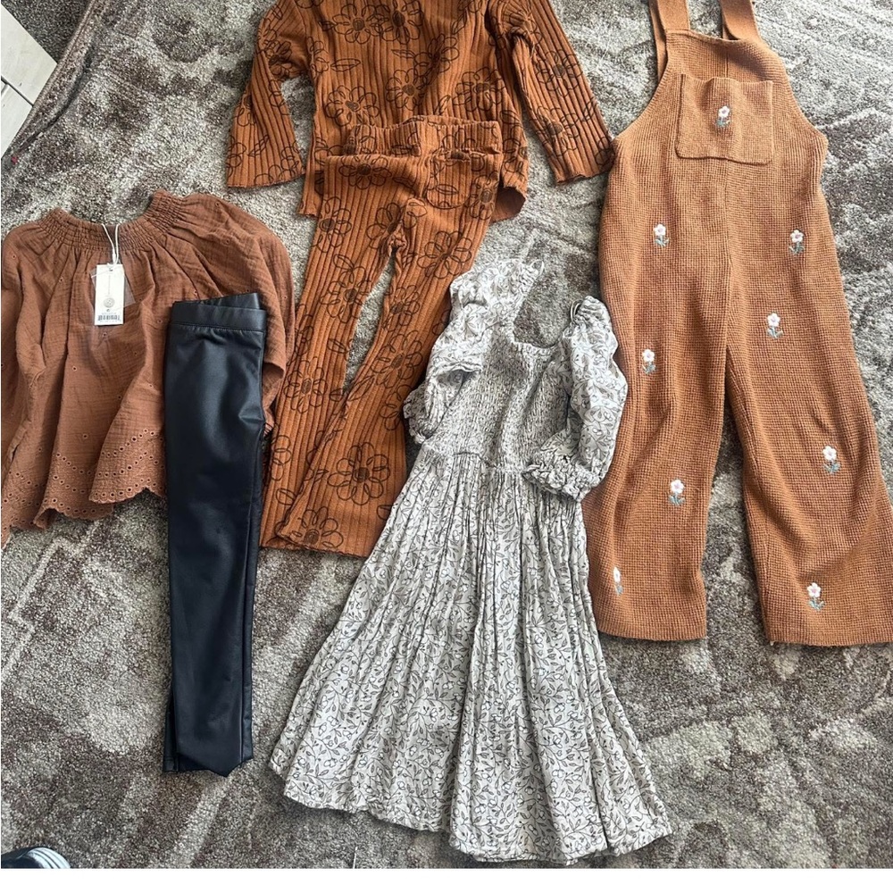 Zara Brown and Black Kids Jumpsuit Set